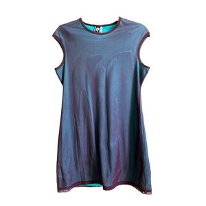 Free People Holographic Mesh Mini Dress